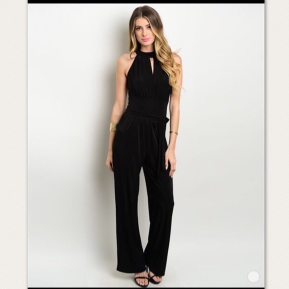 Black halter jumpsuit - Picture 2 of 5